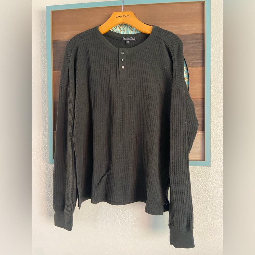 NWT PJ Salvage Cozy Waffle KnitTop - Picture 3 of 7
